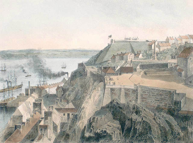 View of the Parliament Building in Quebec in 1850