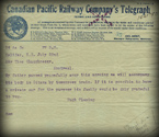 Telegram announcing the death of Sandford Fleming 