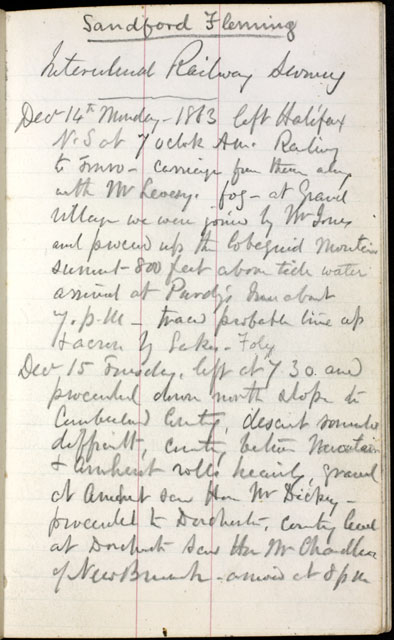 Excerpt from Fleming's journal 