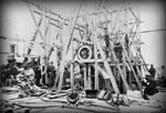 Construction of a pier of the Miramichi Bridge