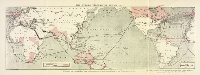 Carte illustrant le système mondial de communication 