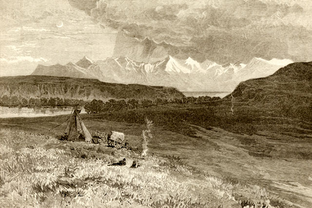 Kootenay, Rocky Mountains landscape in the 19th Century