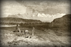 Kootaney, Rocky Mountains landscape in the 19th Century